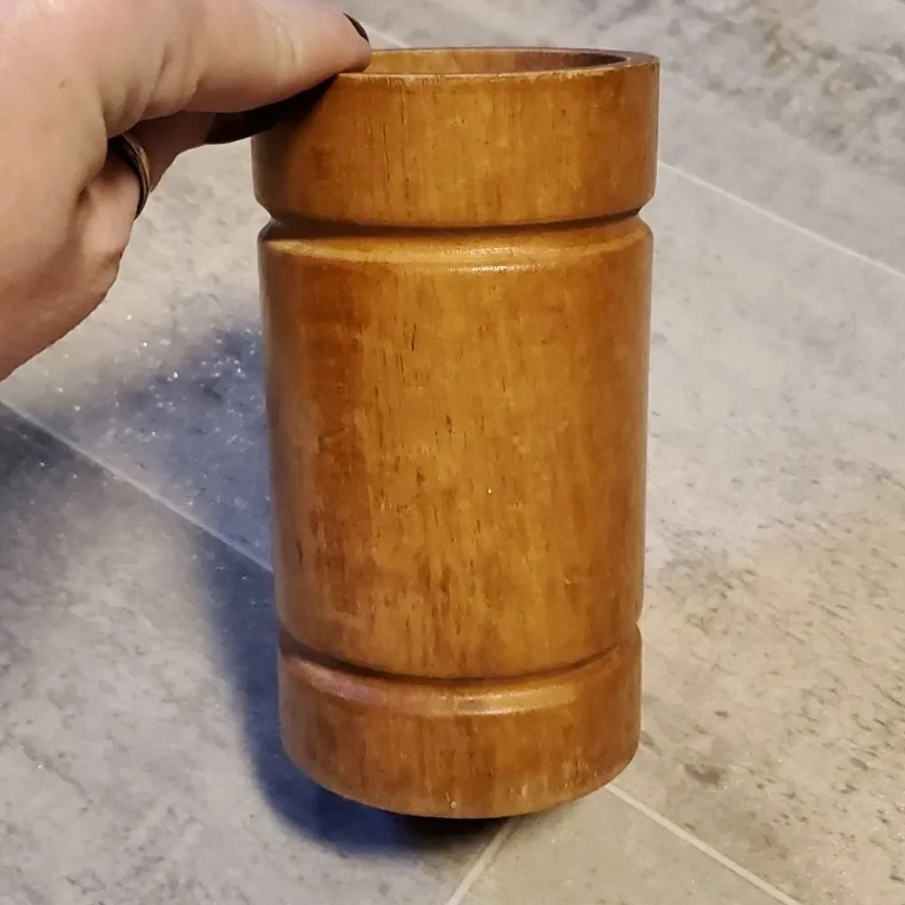 Vintage Boho Maple Wooden Decor Vase - Picture 2 of 7